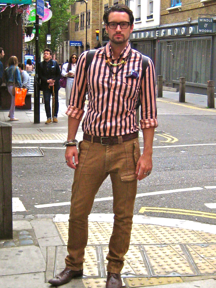 Blogger/Designer Callum Watt wearing a top by Vivienne Westwood and accessories by Topshop/ Vivienne Westwood/ Own Design